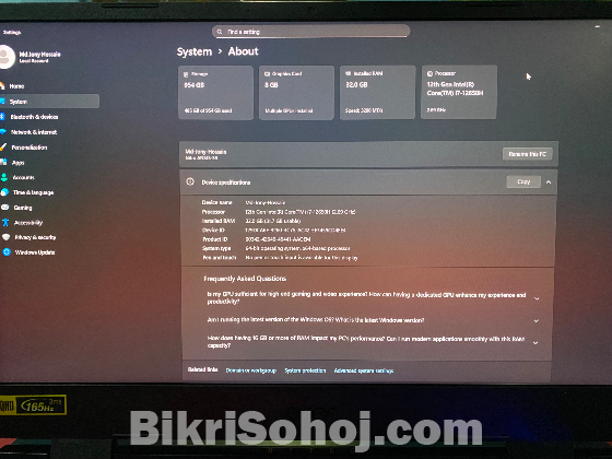 Acer Nitro 5 AN515-58 32 GB and RTX 3070ti 8GB